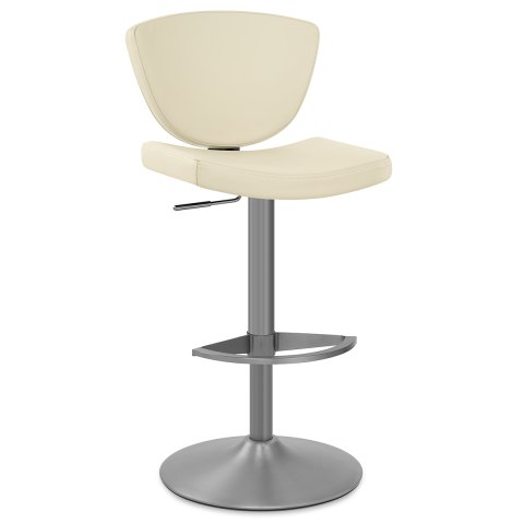 Pearl Real Leather Stool Cream