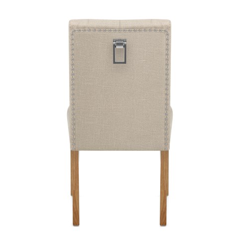 Barrington Oak Dining Chair Cream Fabric