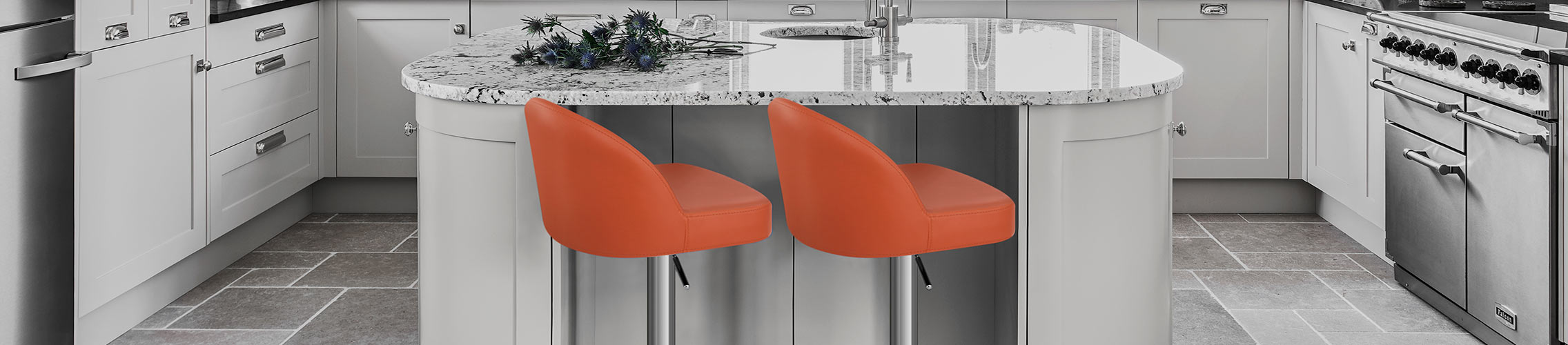 Orange Kitchen Stools