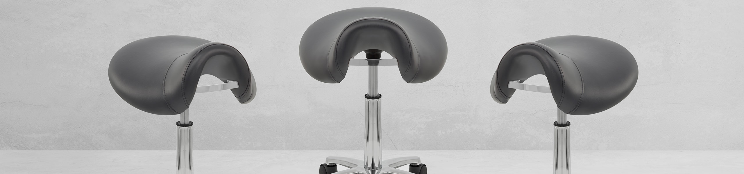 Deluxe Saddle Stool Grey Video Banner