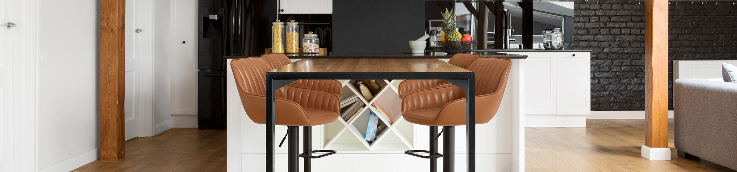 Sol Real Leather Bar Stool Brown Video Banner