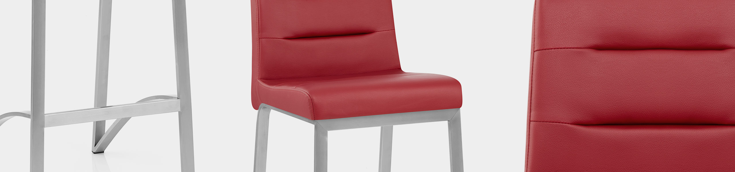 Stella Brushed Steel Stool Red Video Banner
