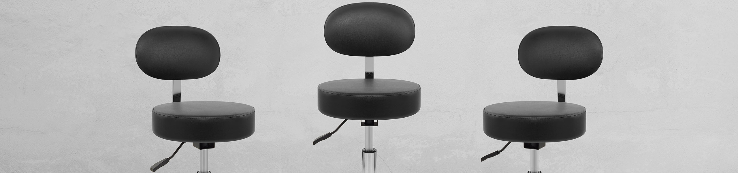 Swivel Stool With Back Black Video Banner