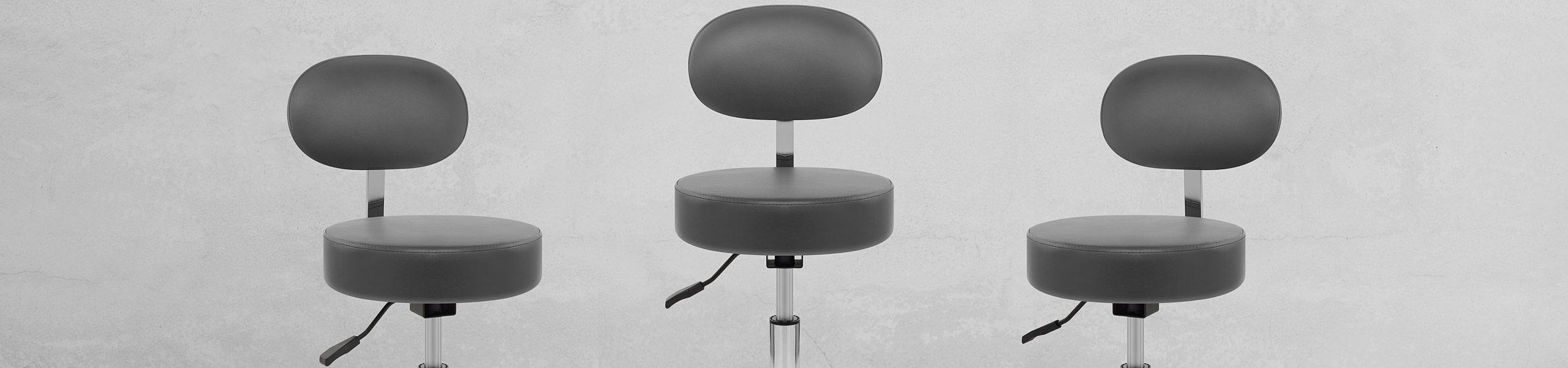 Swivel Stool With Back Grey Video Banner