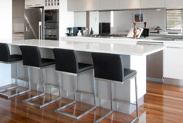 Fixed Height Brushed Steel Bar Stools