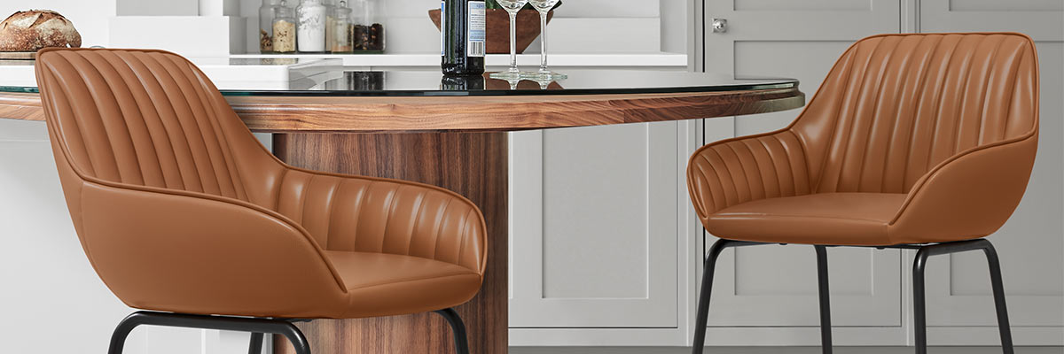 Real Leather Bar Stools