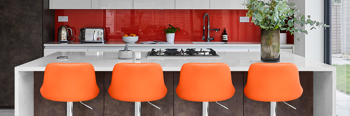 Orange Breakfast Bar Stools