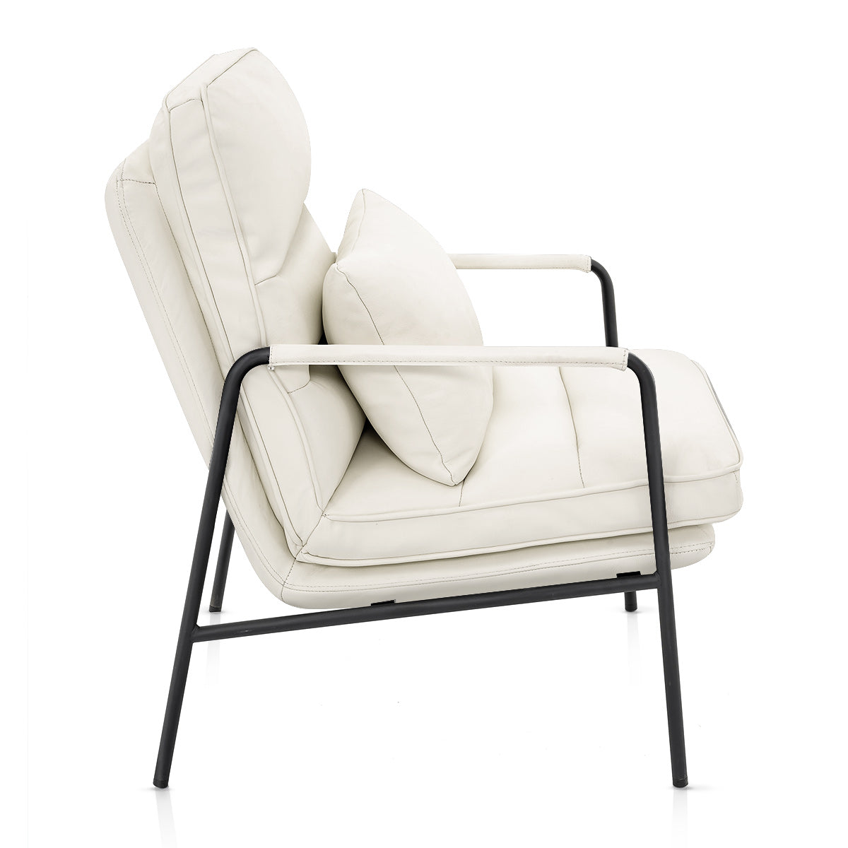Moda Accent Chair Ivory Real Leather