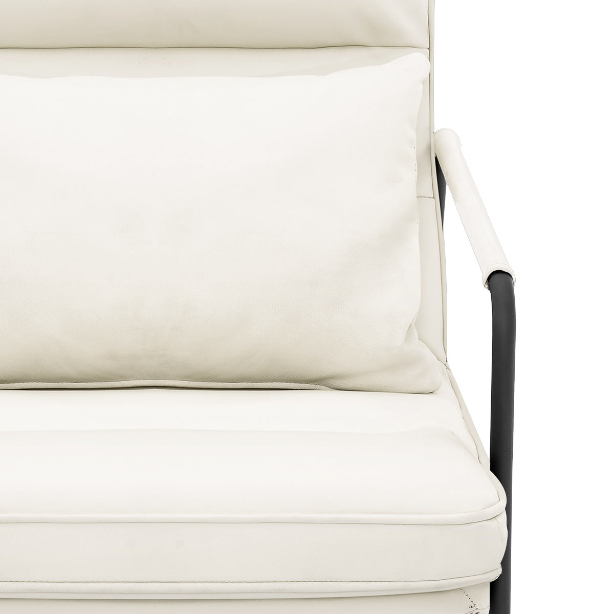 Moda Accent Chair Ivory Real Leather