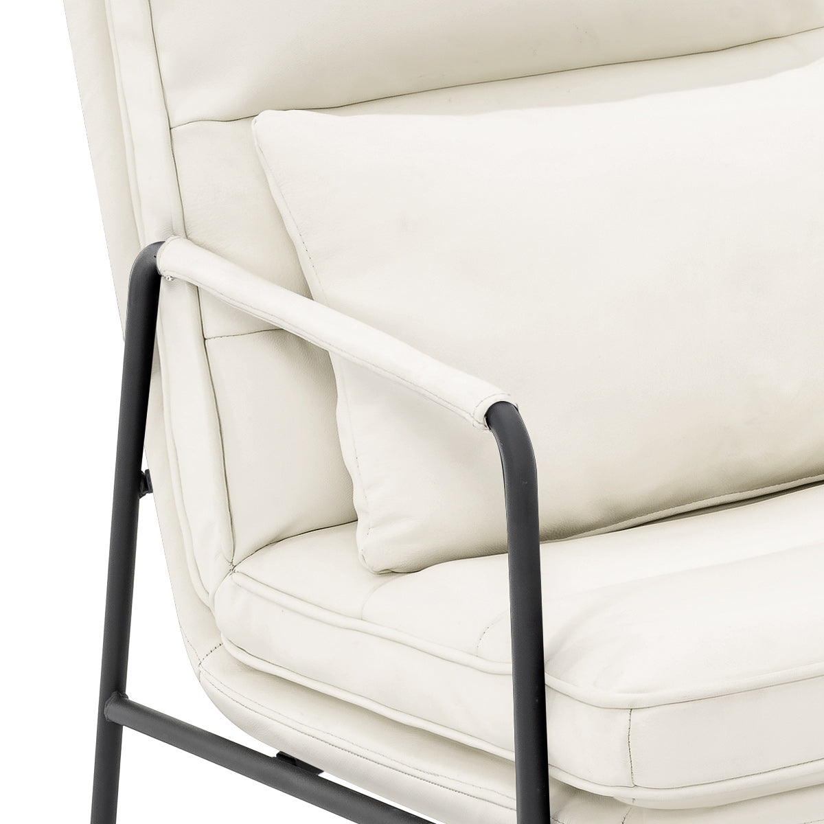 Moda Accent Chair Ivory Real Leather
