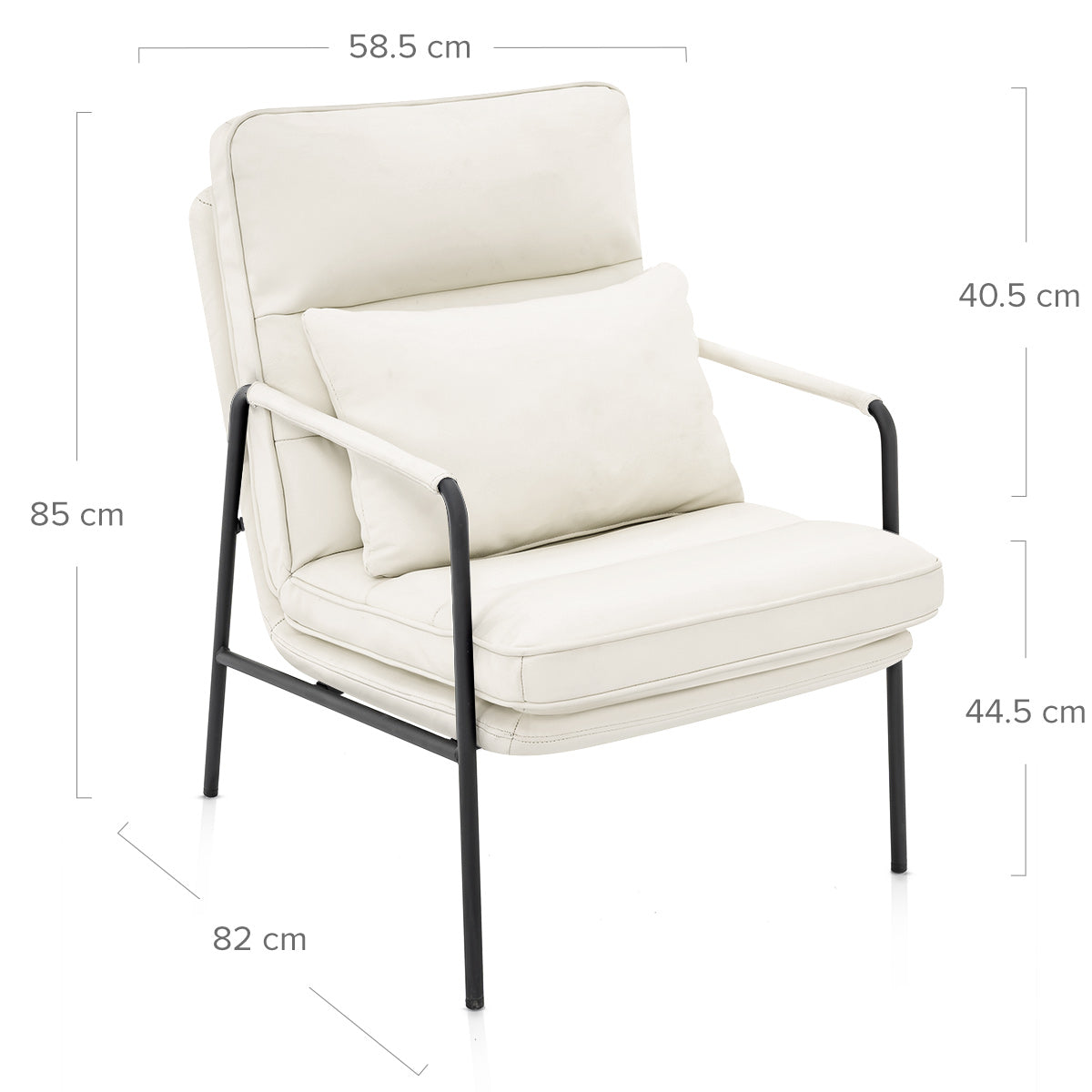 Moda Accent Chair Ivory Real Leather