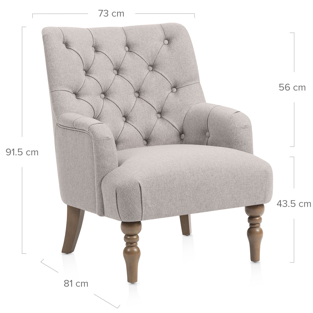 Balmoral Armchair Grey Fabric