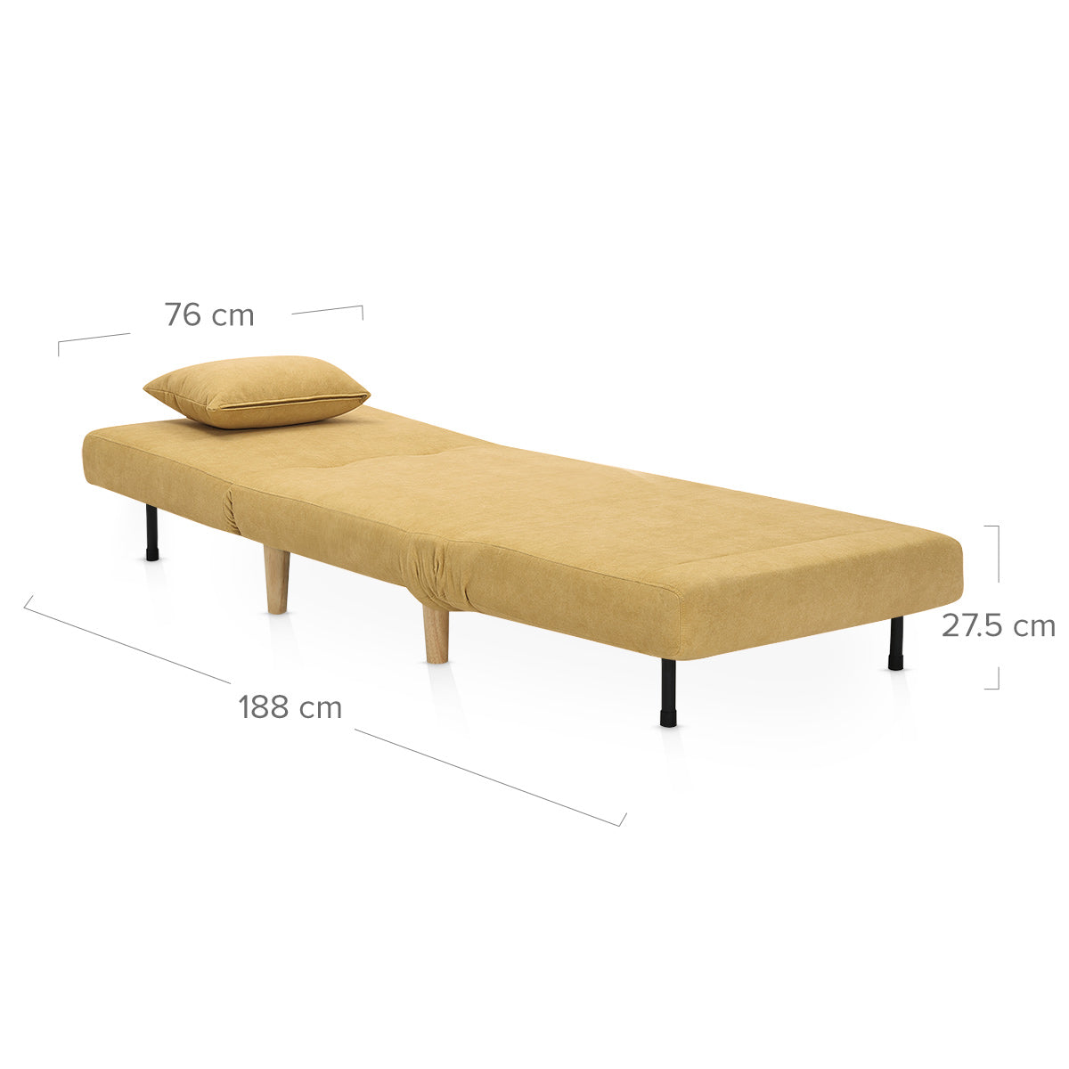 Celeste Single Sofa Bed Chair Mustard Fabric