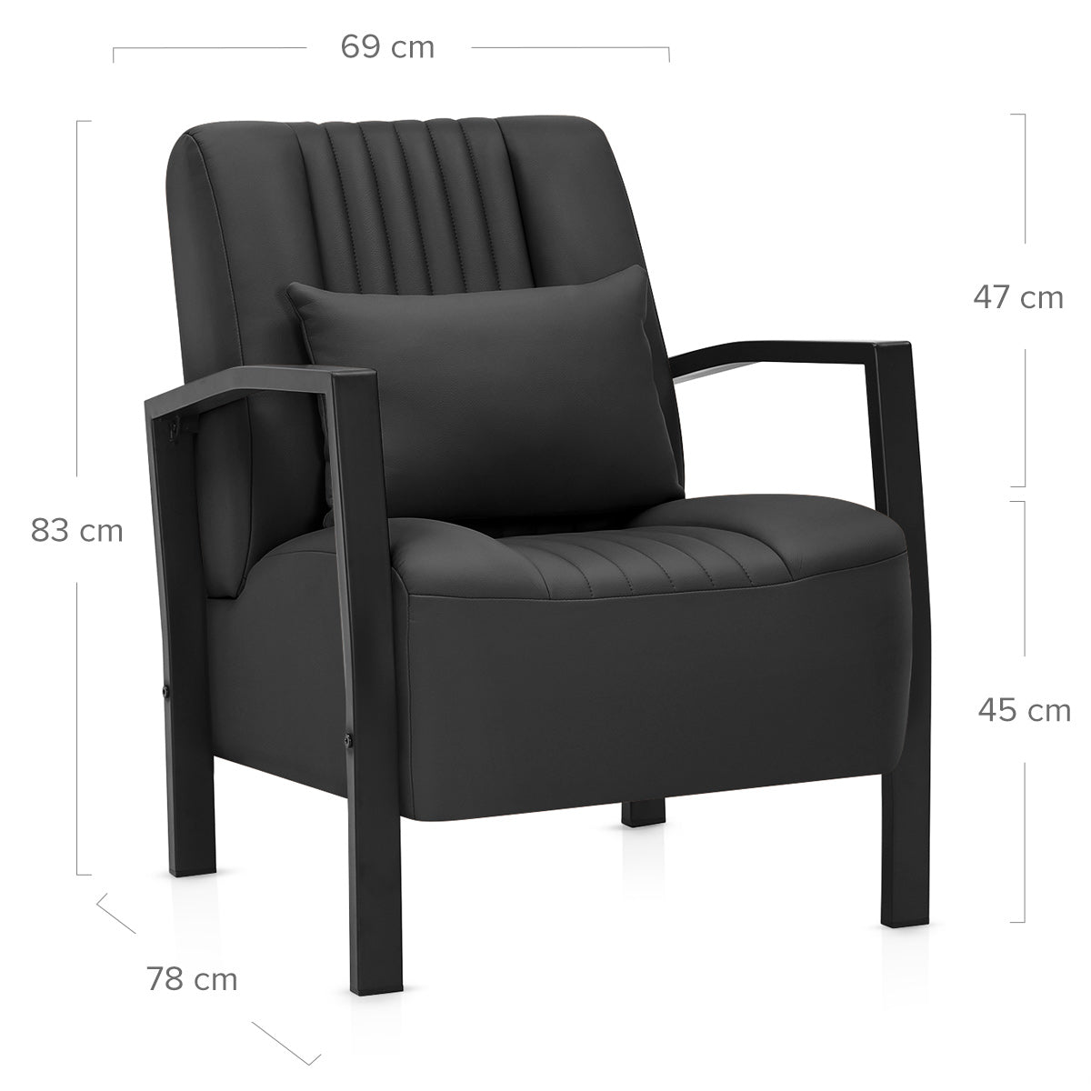 Byron Accent Chair Black Eco Leather