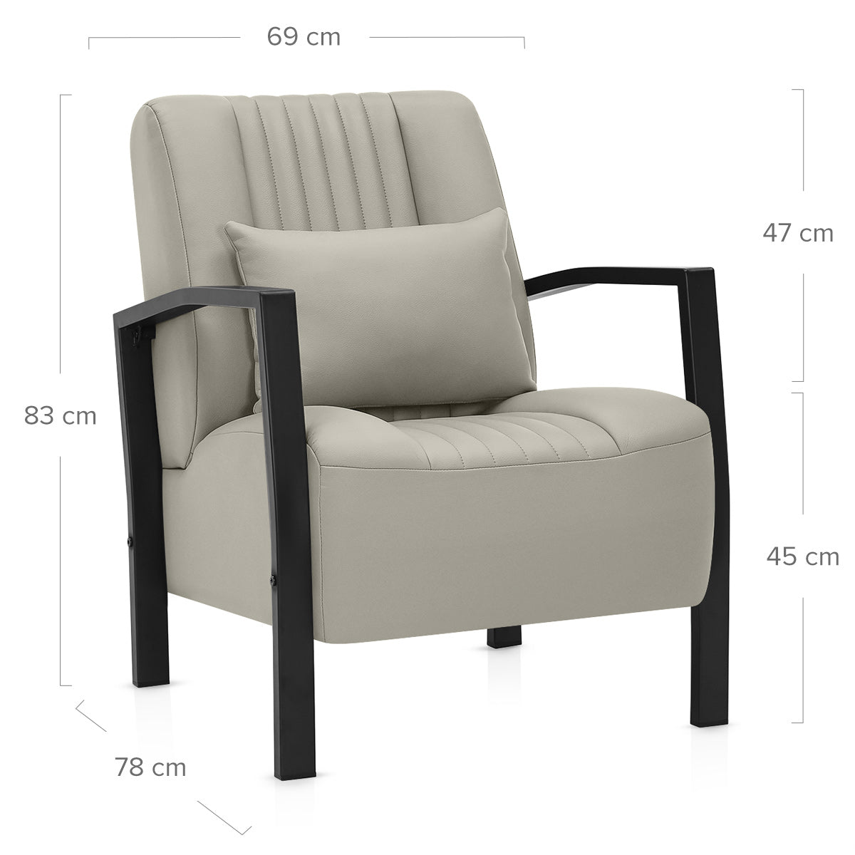 Byron Accent Chair Grey Eco Leather
