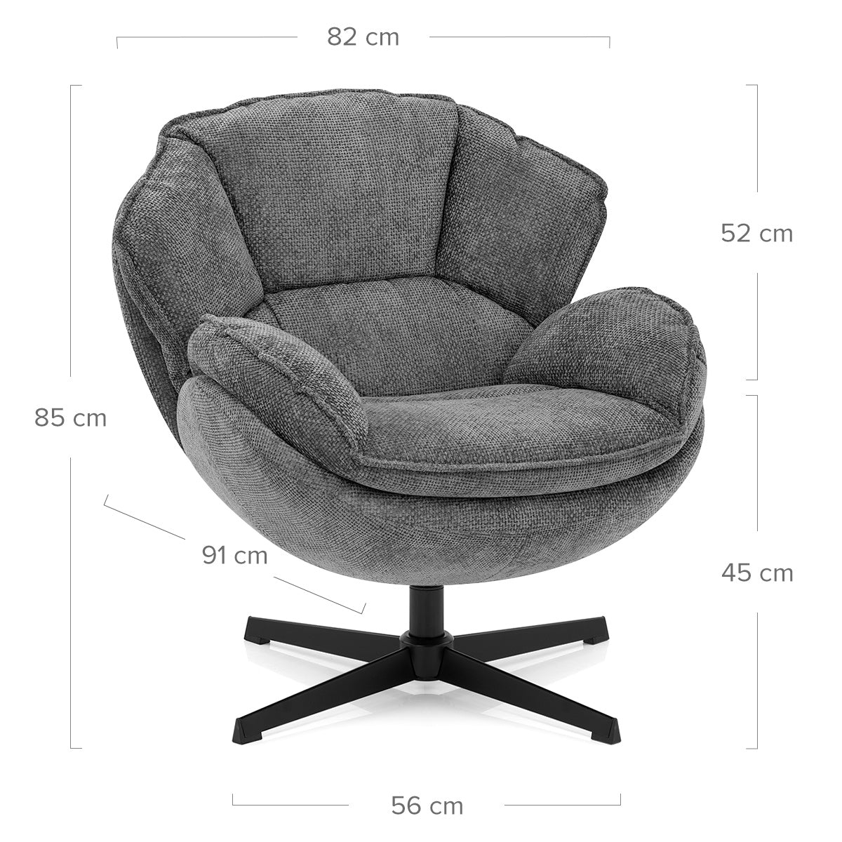 Archer Leisure Chair Charcoal Fabric