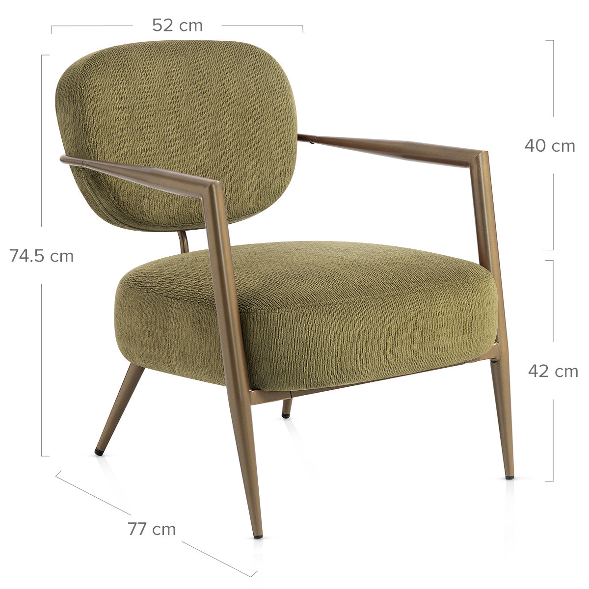 Cali Bronze Accent Chair Green Fabric