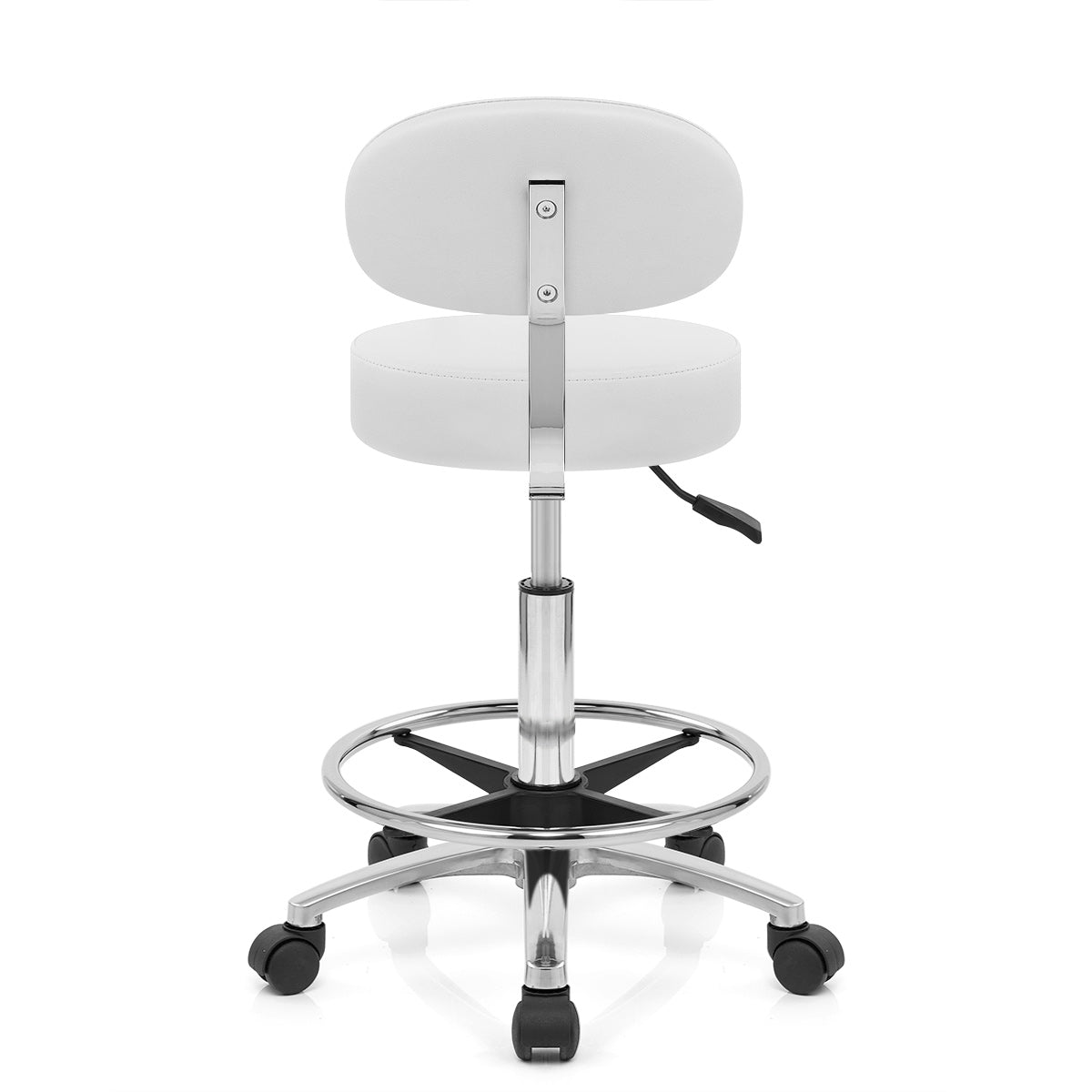 Swivel Stool With Back White