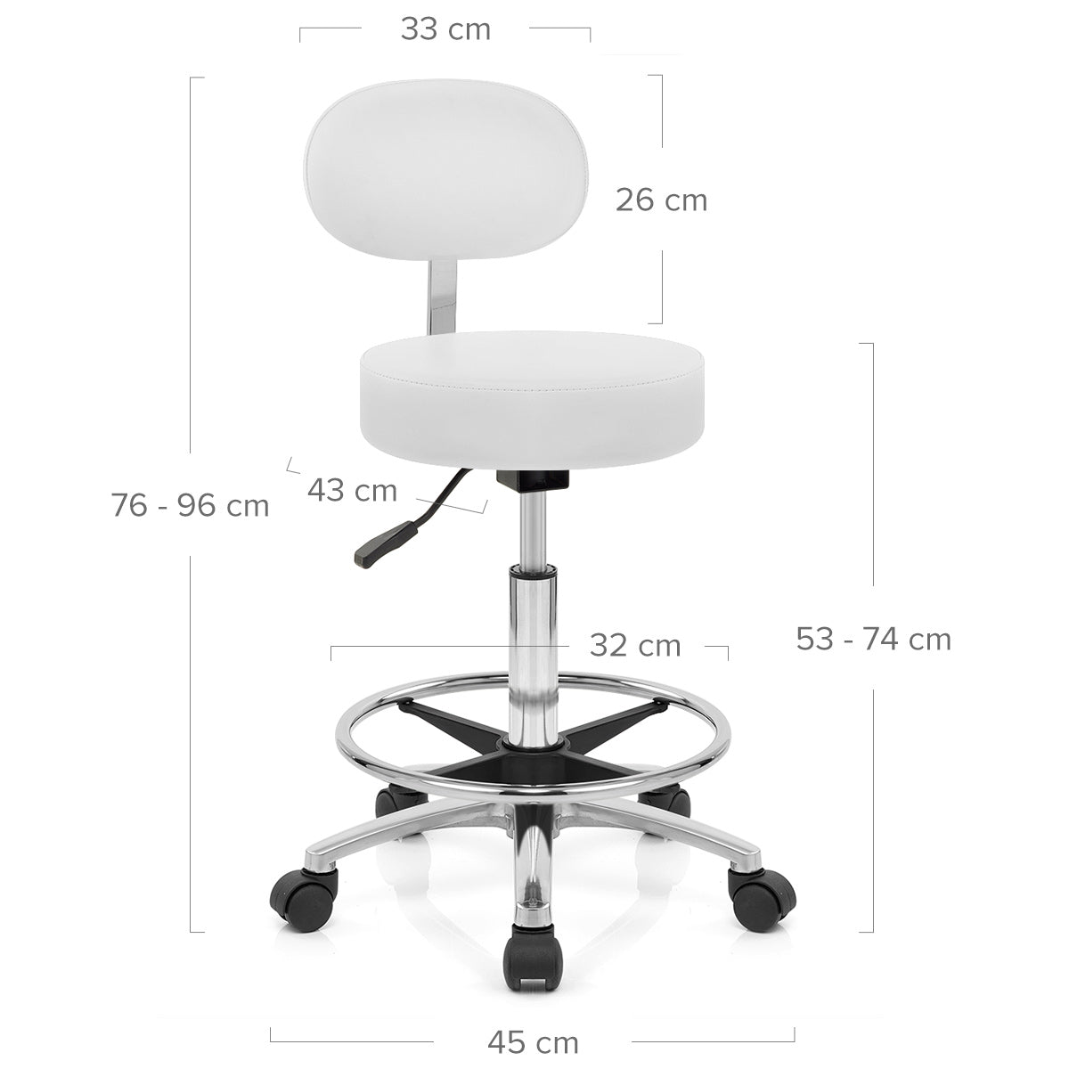 Swivel Stool With Back White