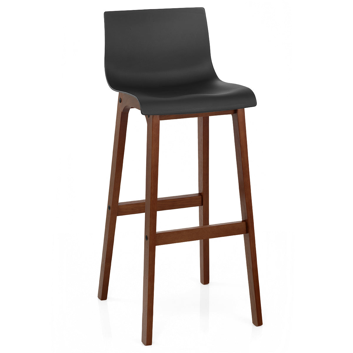 Drift Walnut & Black Bar Stool