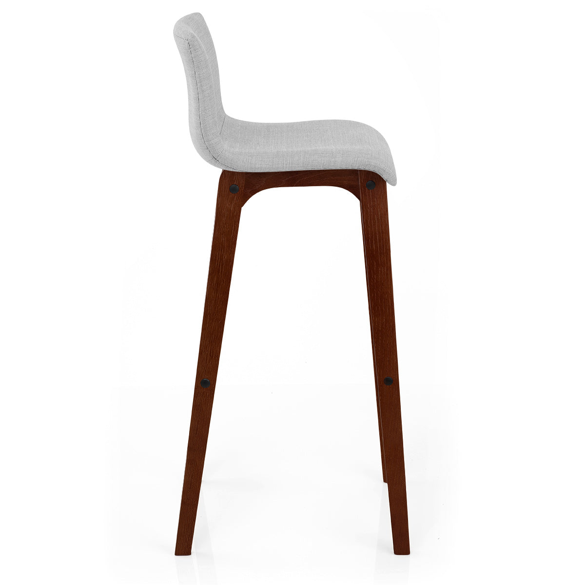 Drift Walnut & Light Grey Fabric Stool