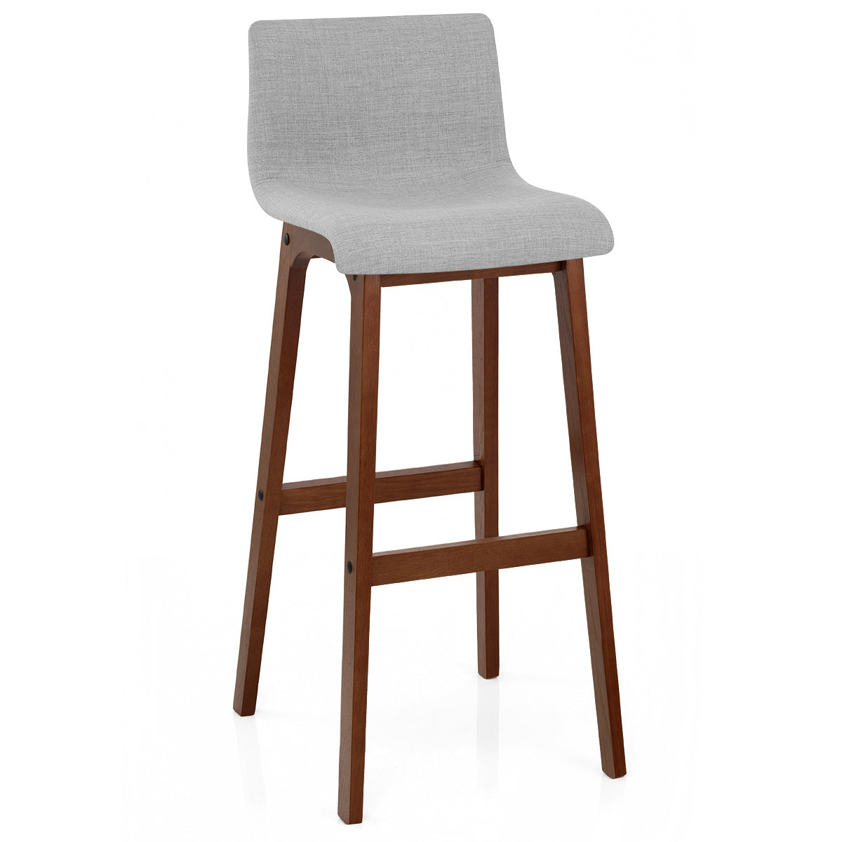 Drift Walnut & Light Grey Fabric Stool