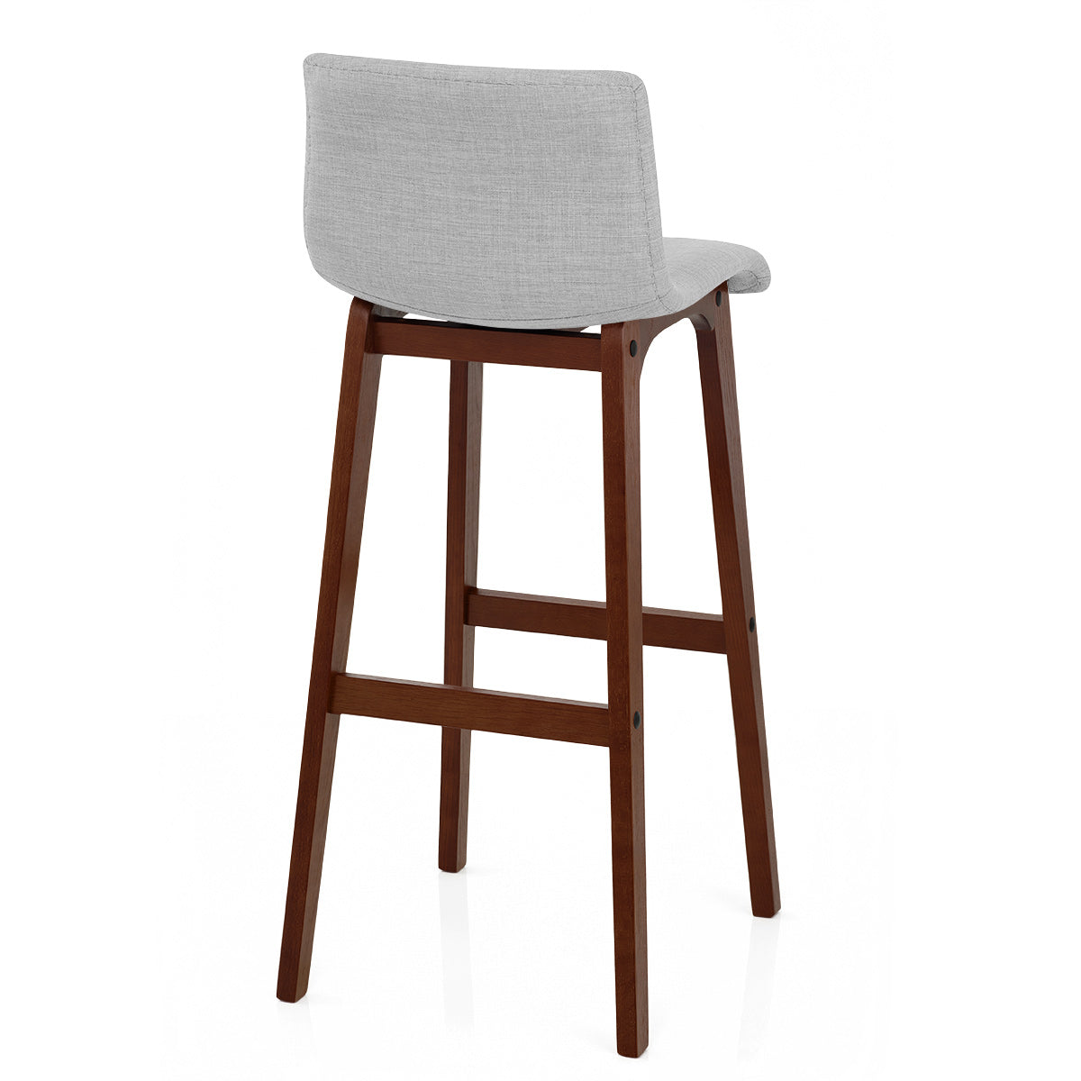 Drift Walnut & Light Grey Fabric Stool