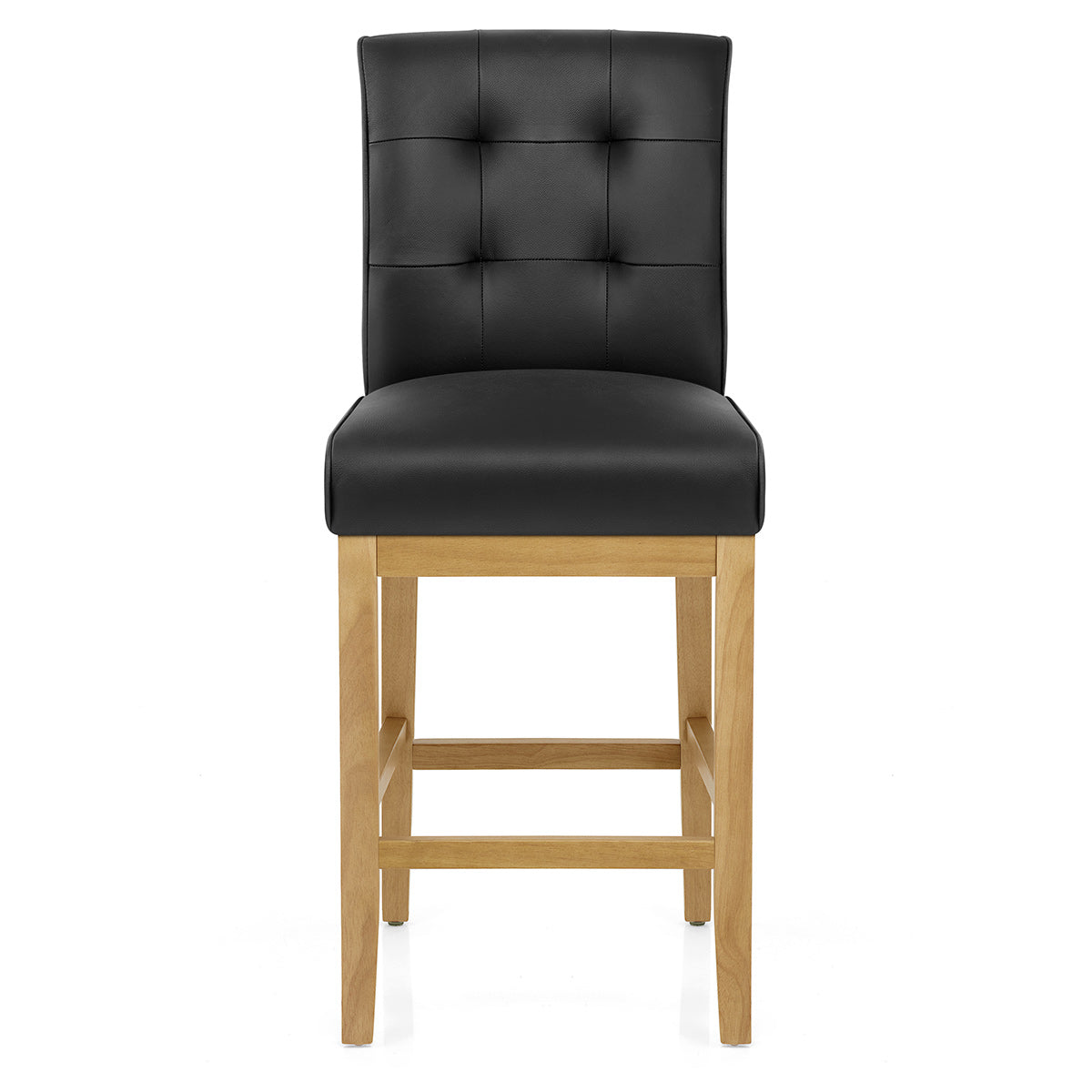 Ashby Real Leather Bar Stool Black
