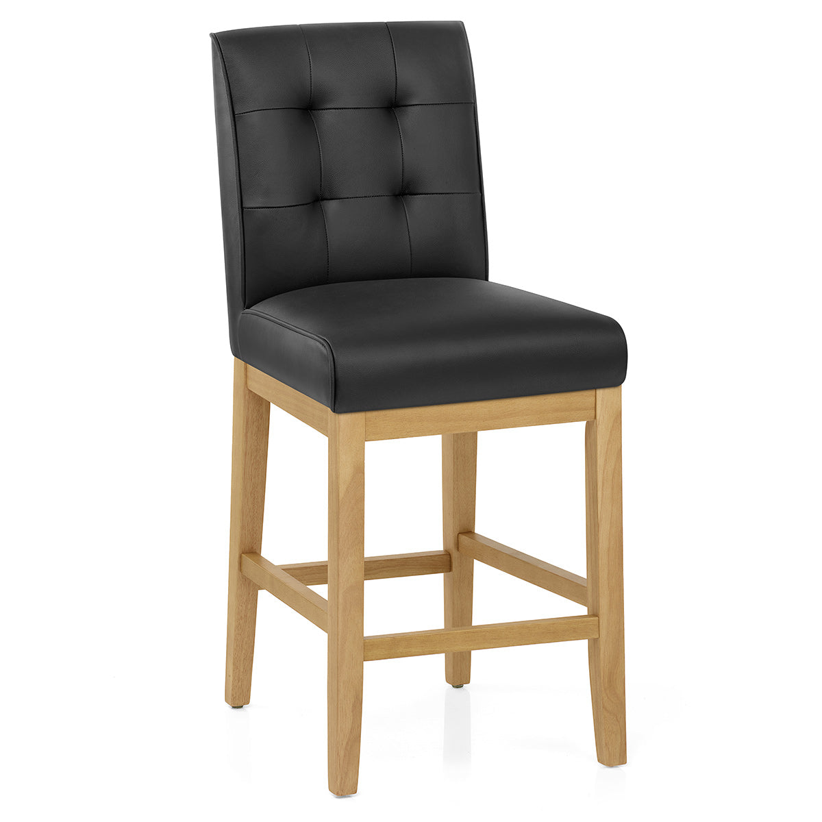 Ashby Real Leather Bar Stool Black