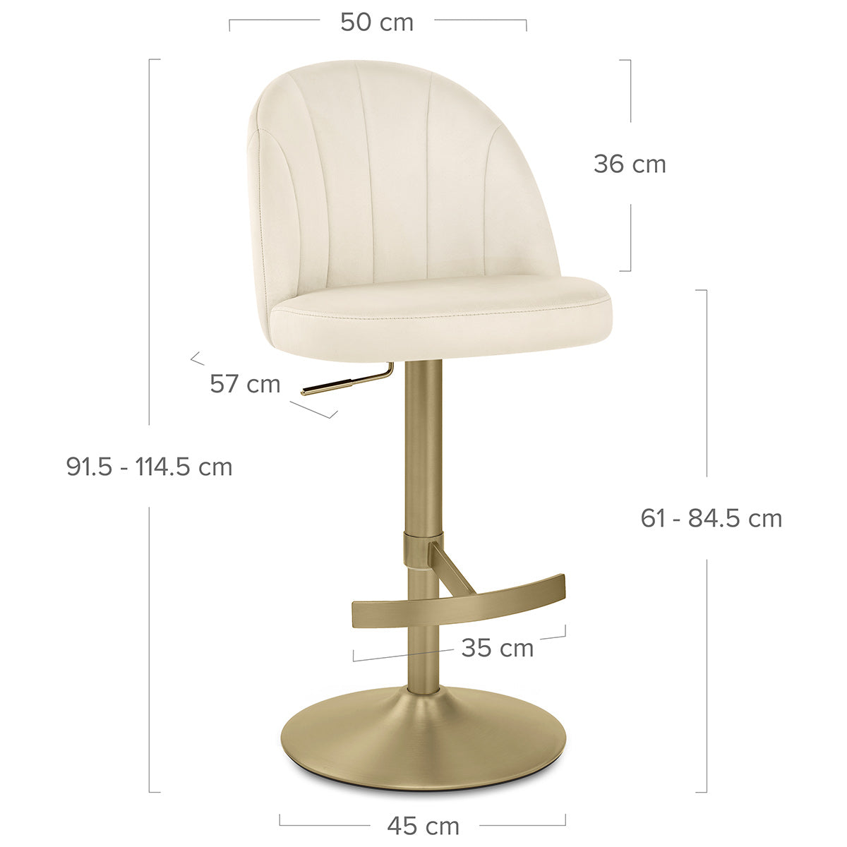 Nicola Bar Stool Cream Velvet