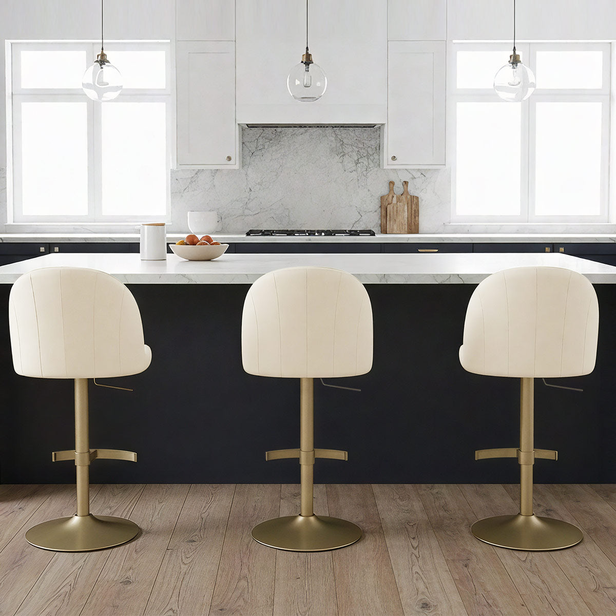 Nicola Bar Stool Cream Velvet