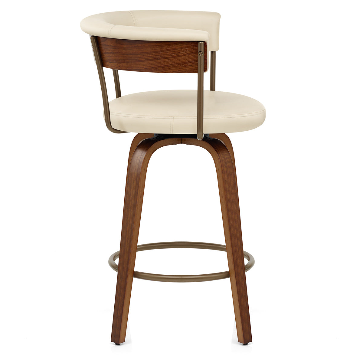Costa Walnut Bar Stool Cream