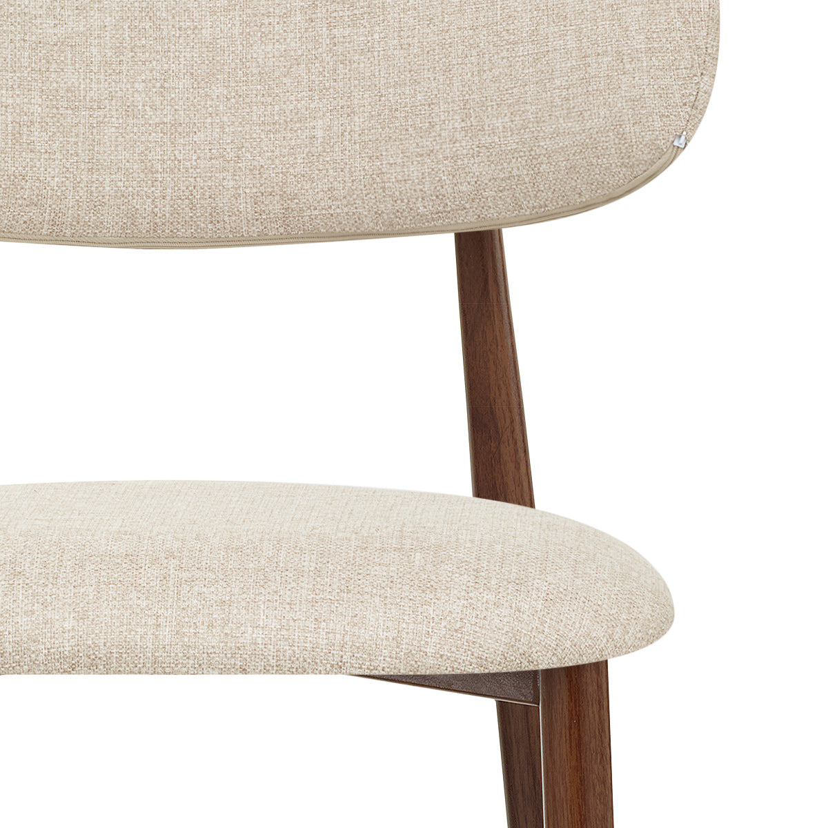 Harrow Walnut Bar Stool Beige Fabric