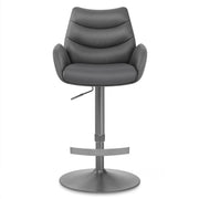 Seville Real Leather Graphite Stool Dark Grey