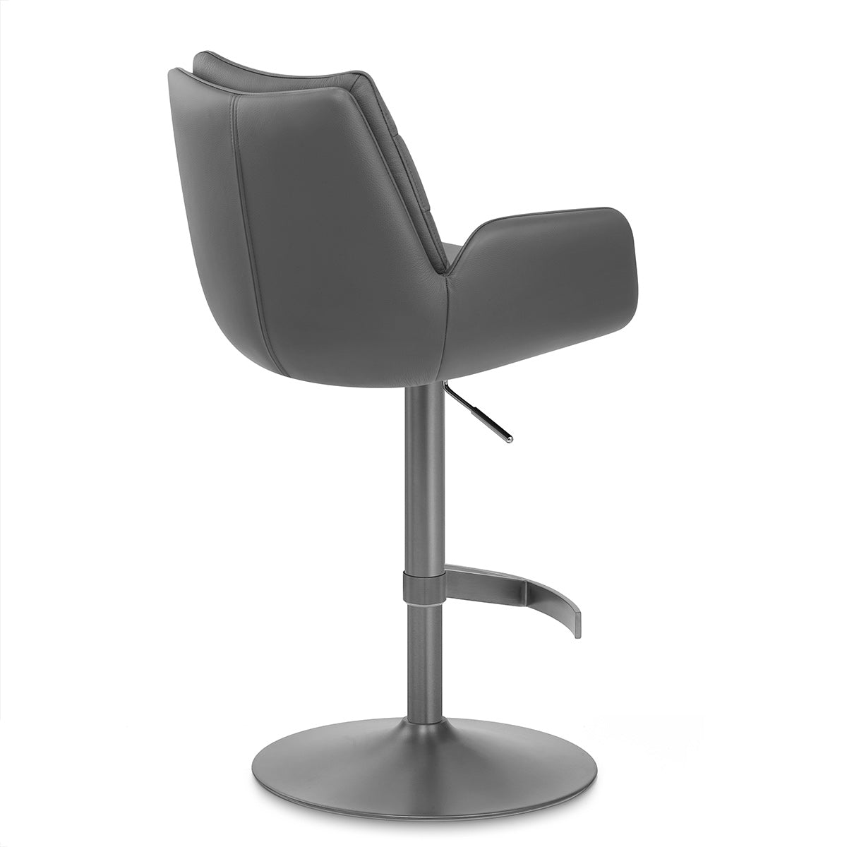 Seville Real Leather Graphite Stool Dark Grey
