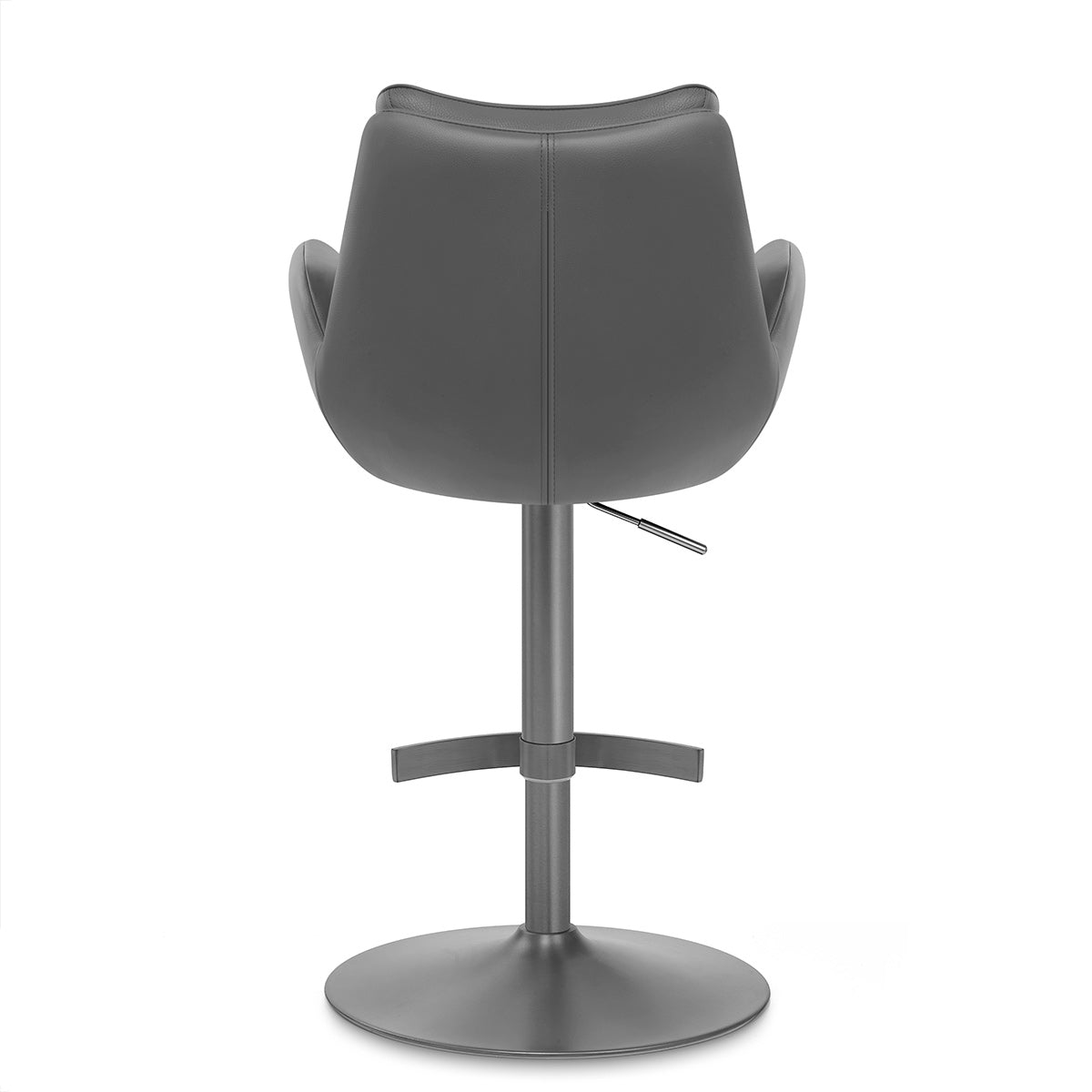 Seville Real Leather Graphite Stool Dark Grey