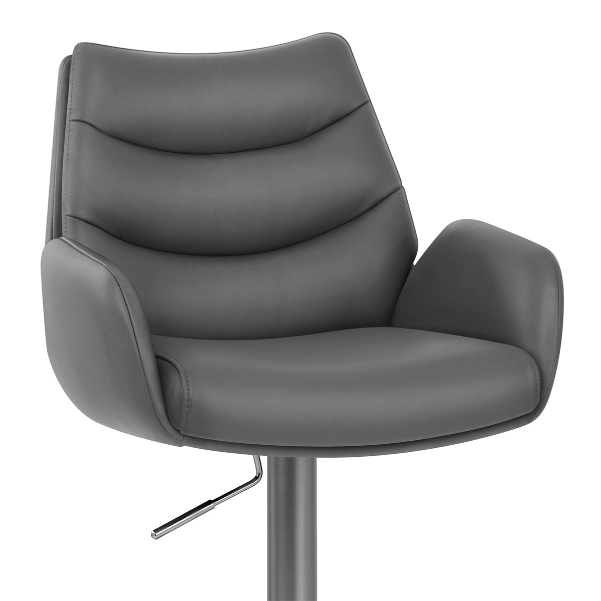 Seville Real Leather Graphite Stool Dark Grey
