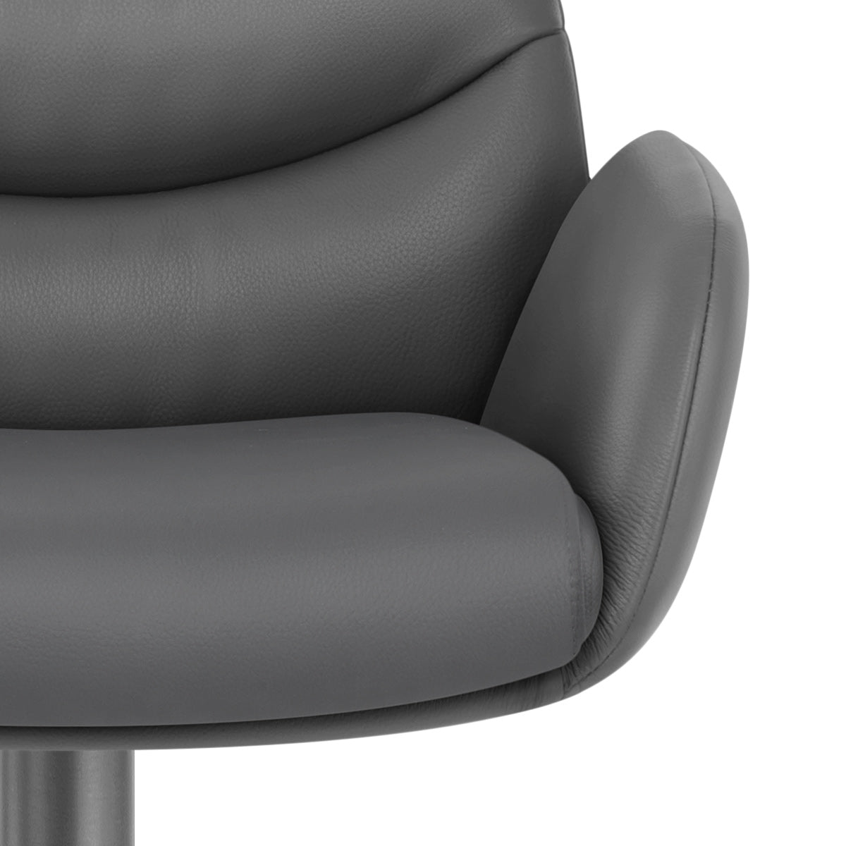 Seville Real Leather Graphite Stool Dark Grey