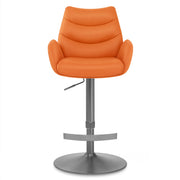 Seville Real Leather Graphite Stool Orange