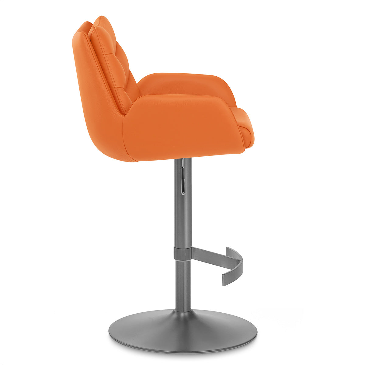 Seville Real Leather Graphite Stool Orange