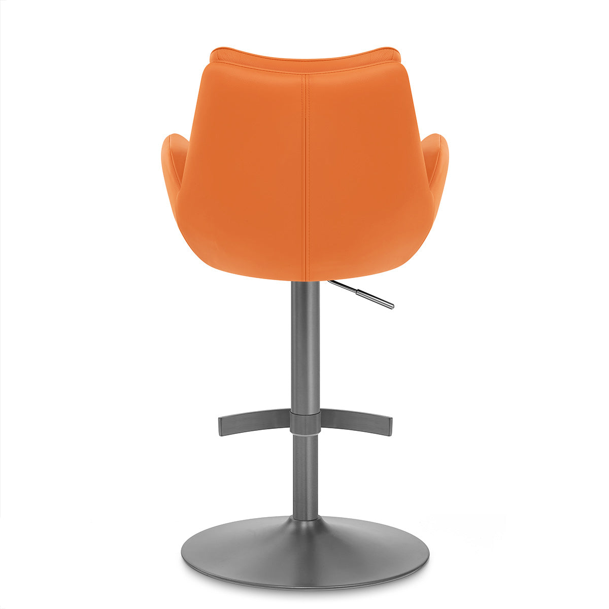Seville Real Leather Graphite Stool Orange