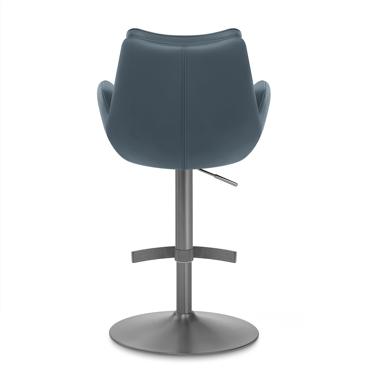 Seville Real Leather Graphite Stool Blue