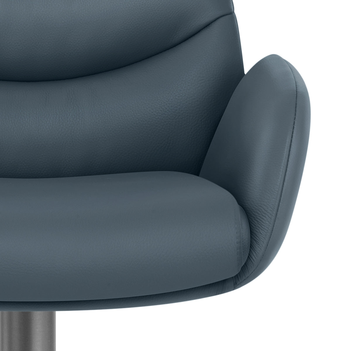 Seville Real Leather Graphite Stool Blue