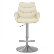 Seville Real Leather Brushed Stool Cream