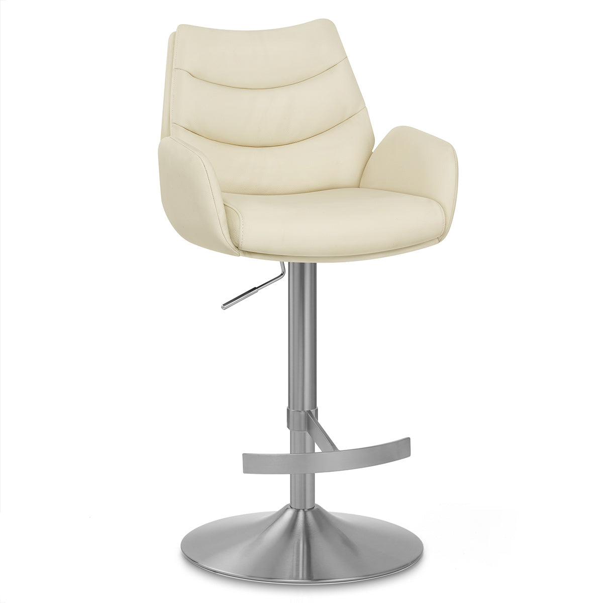 Seville Real Leather Brushed Stool Cream