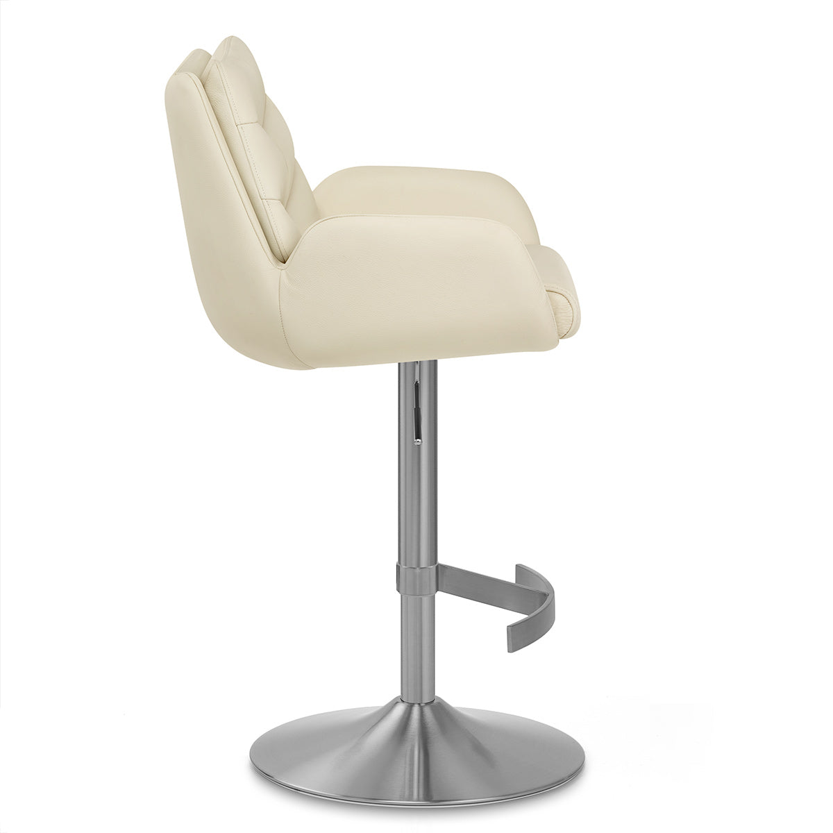 Seville Real Leather Brushed Stool Cream