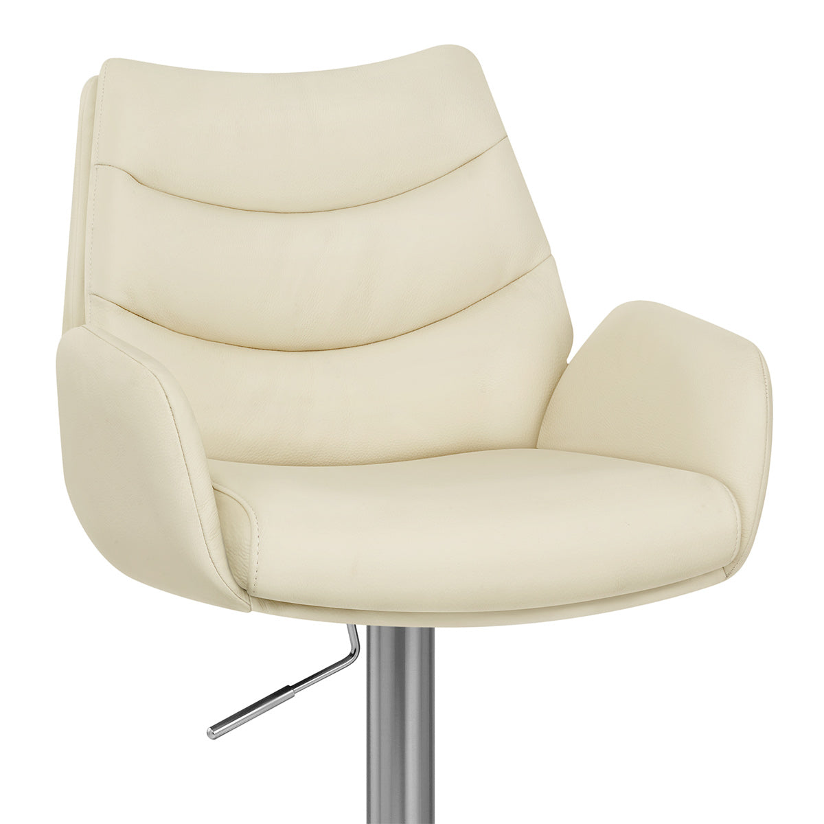 Seville Real Leather Brushed Stool Cream