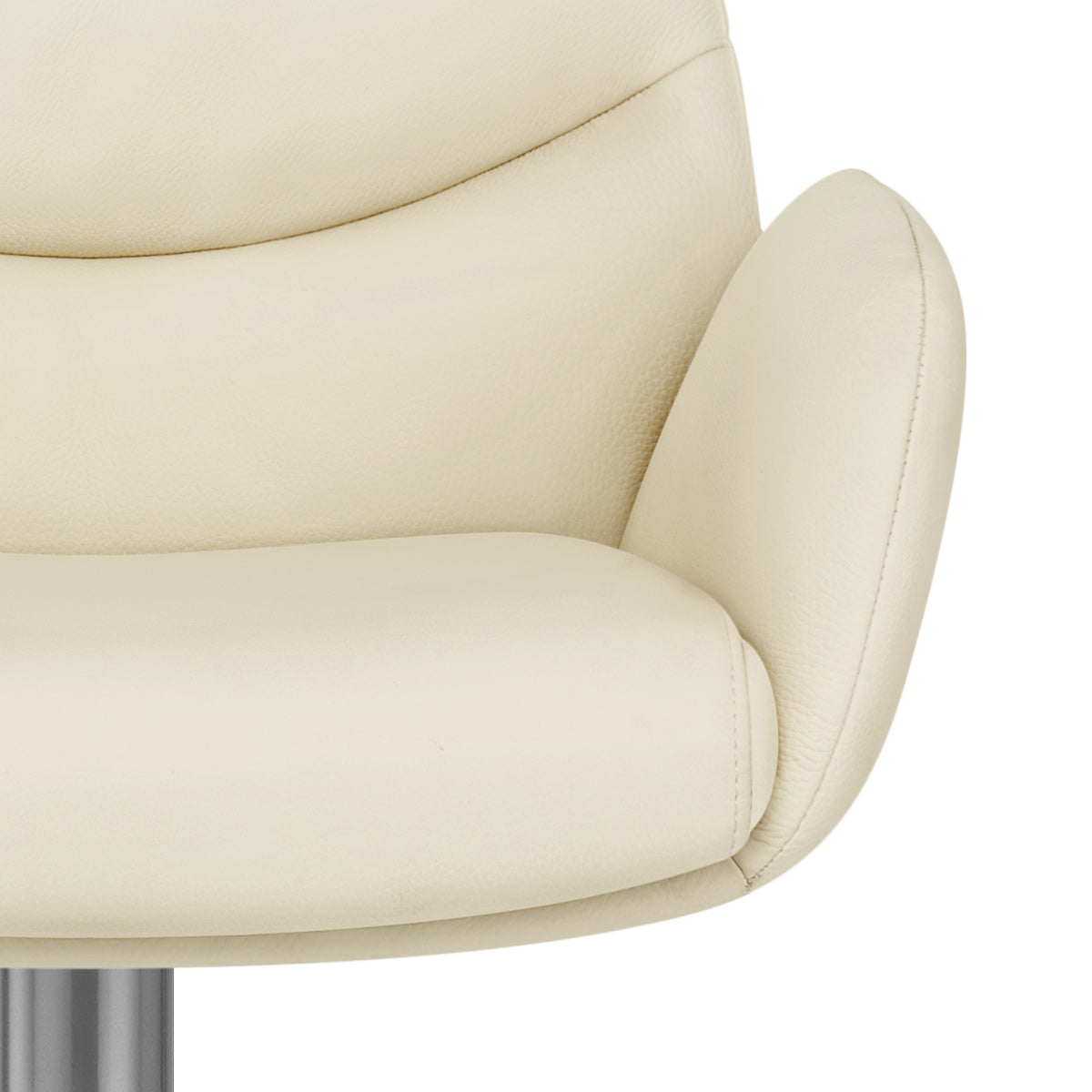 Seville Real Leather Brushed Stool Cream