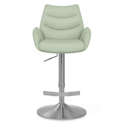 Seville Real Leather Brushed Stool Green