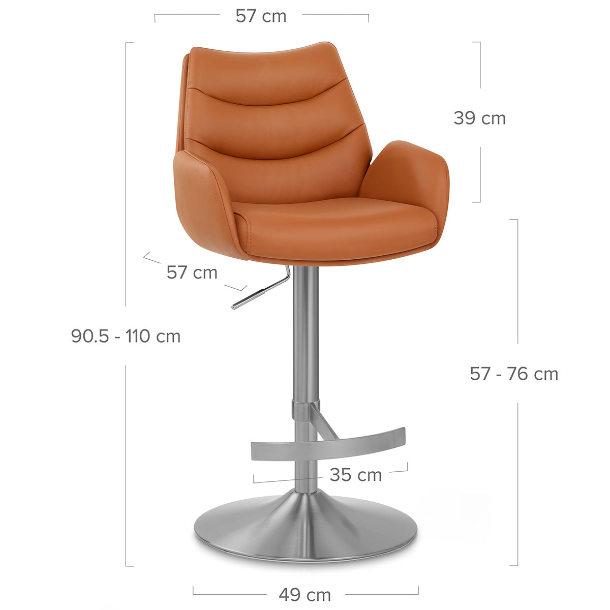 Seville Real Leather Brushed Stool Tan